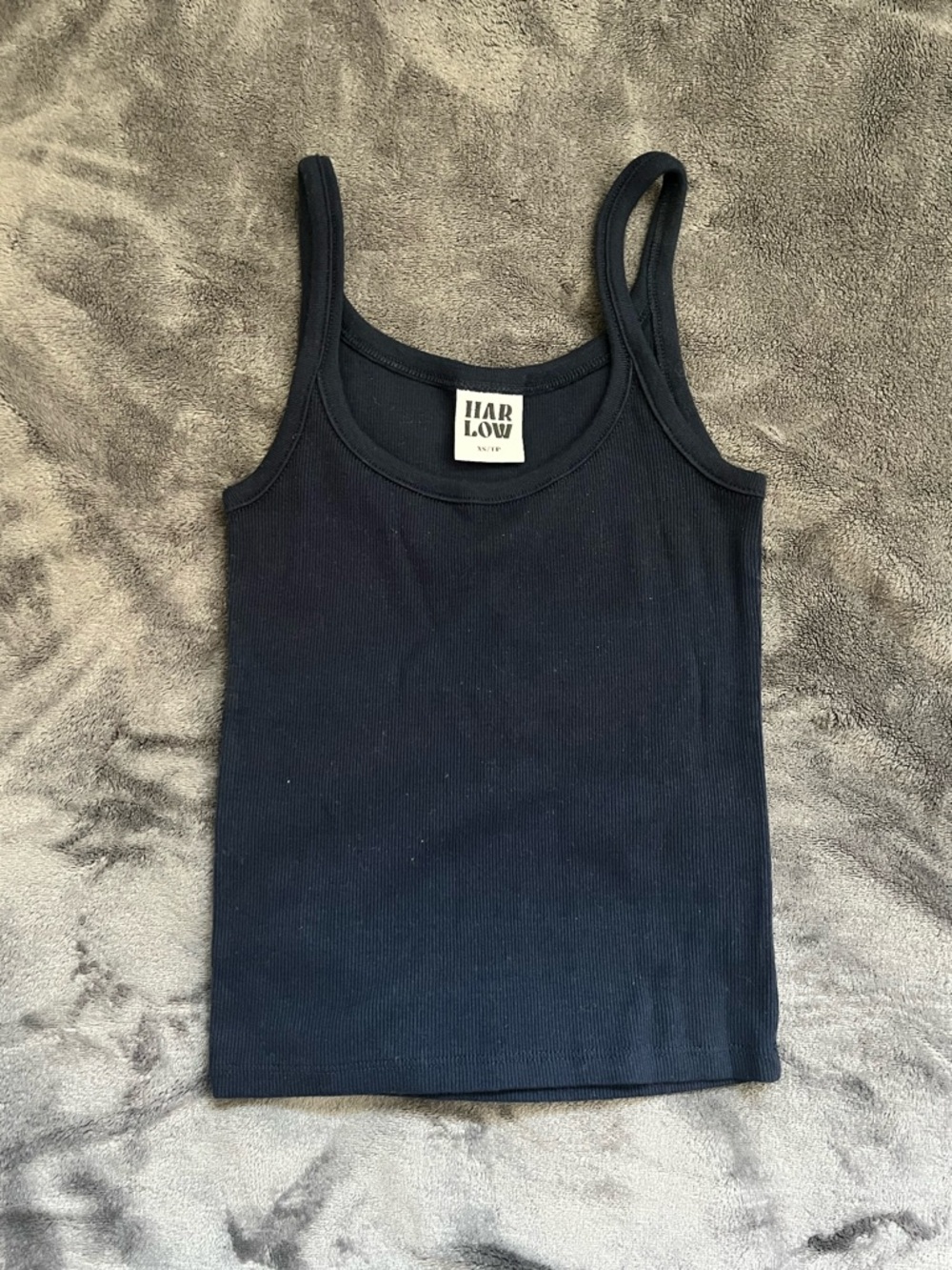 HARLOW navy Essential Ribbed tank top
